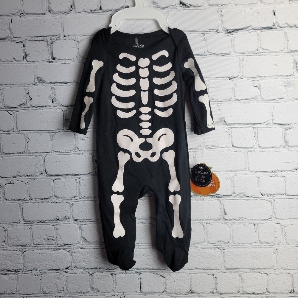 Chick Pea Size 0-3M Glow In The Dark Skeleton One Piece